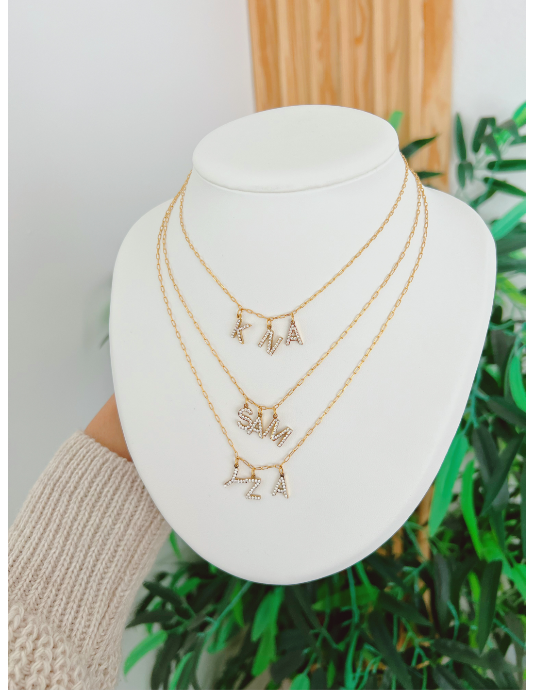 Pendentif Lettre I Doré Avec Pierres - Charm Pour Collier Ou Bracelet - Cadeau Petit Bijou Personnalisé