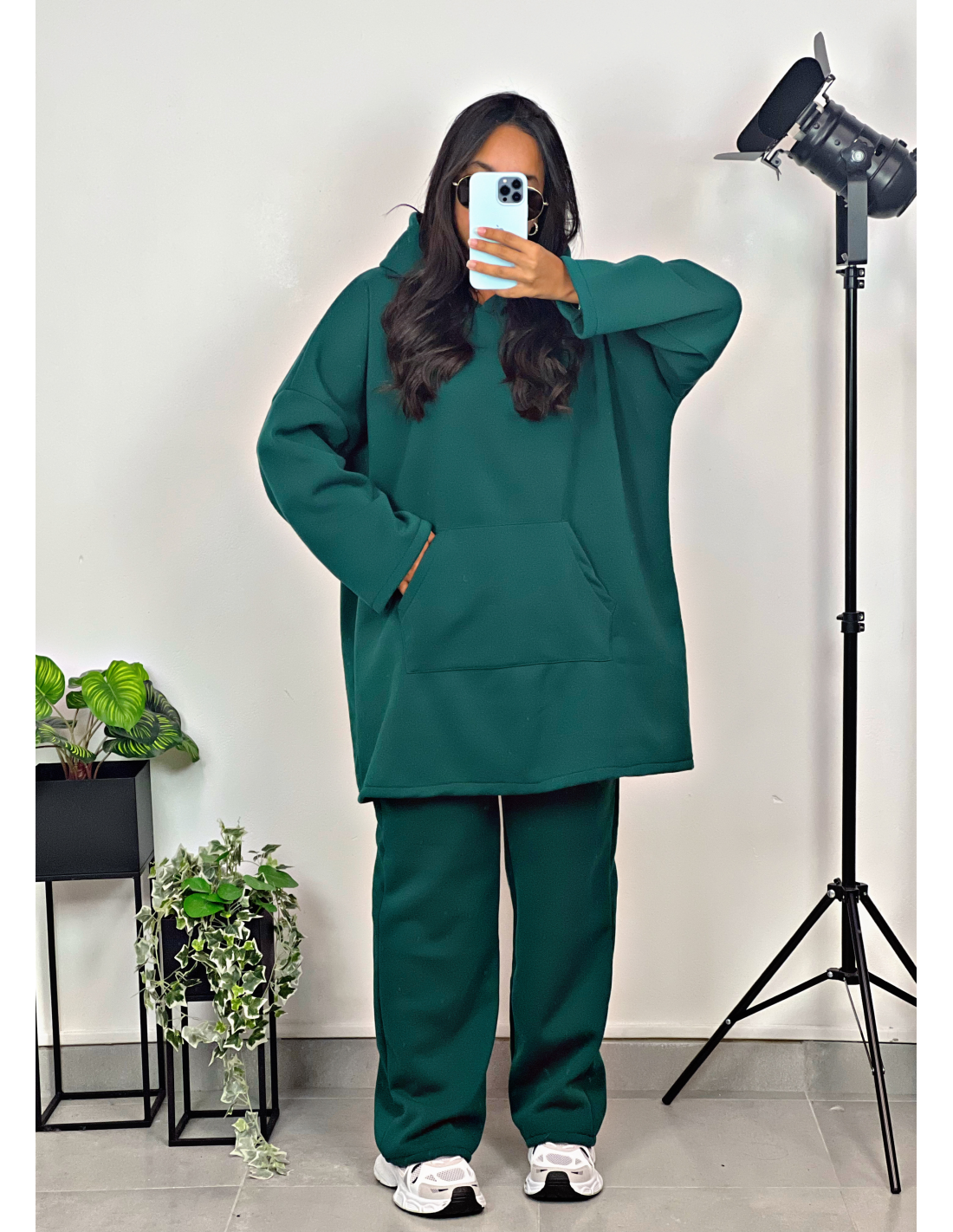 Tenue Complète Sweat à Capuche + Pantalon Pour Enfant - Manches Longues, Uni - Pour Garçons Et Filles, Saison Automne/hiver